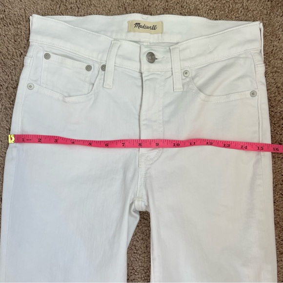 Madewell Mid-Rise Kick Out Crop Jeans in Pure White Style NI961 Size 25 - Picture 13 of 16